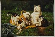 unknow artist cats 034 France oil painting artist
